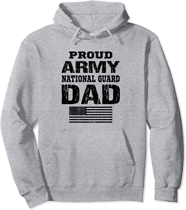 Vintage Proud Army National Guard Dad U.S Military Gift Pullover Hoodie