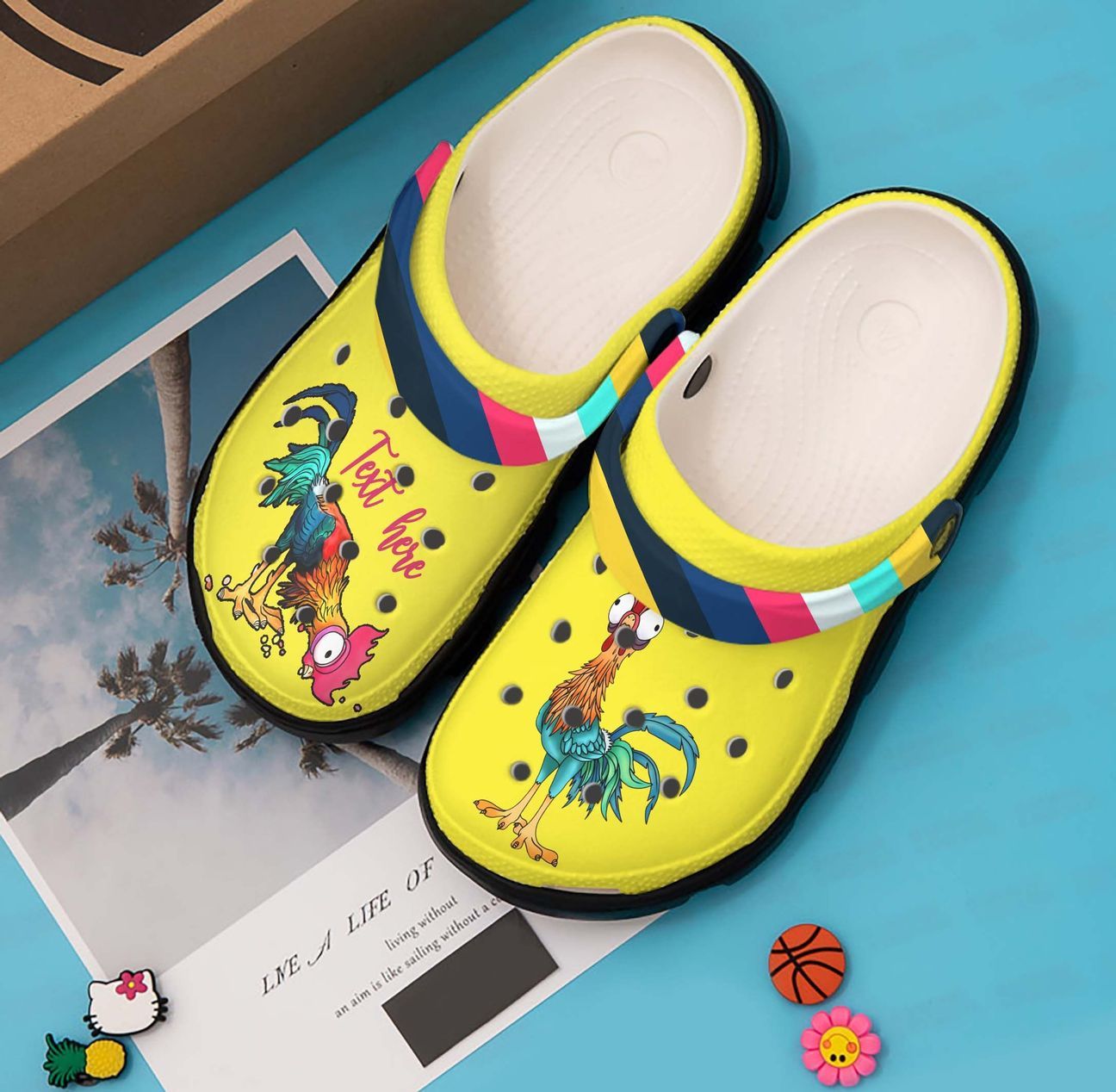 Chicken Personalized Clog, Custom Name, Text, Color, Number Fashion Style For Women, Men, Kid, Print 3D Yellow Chicken