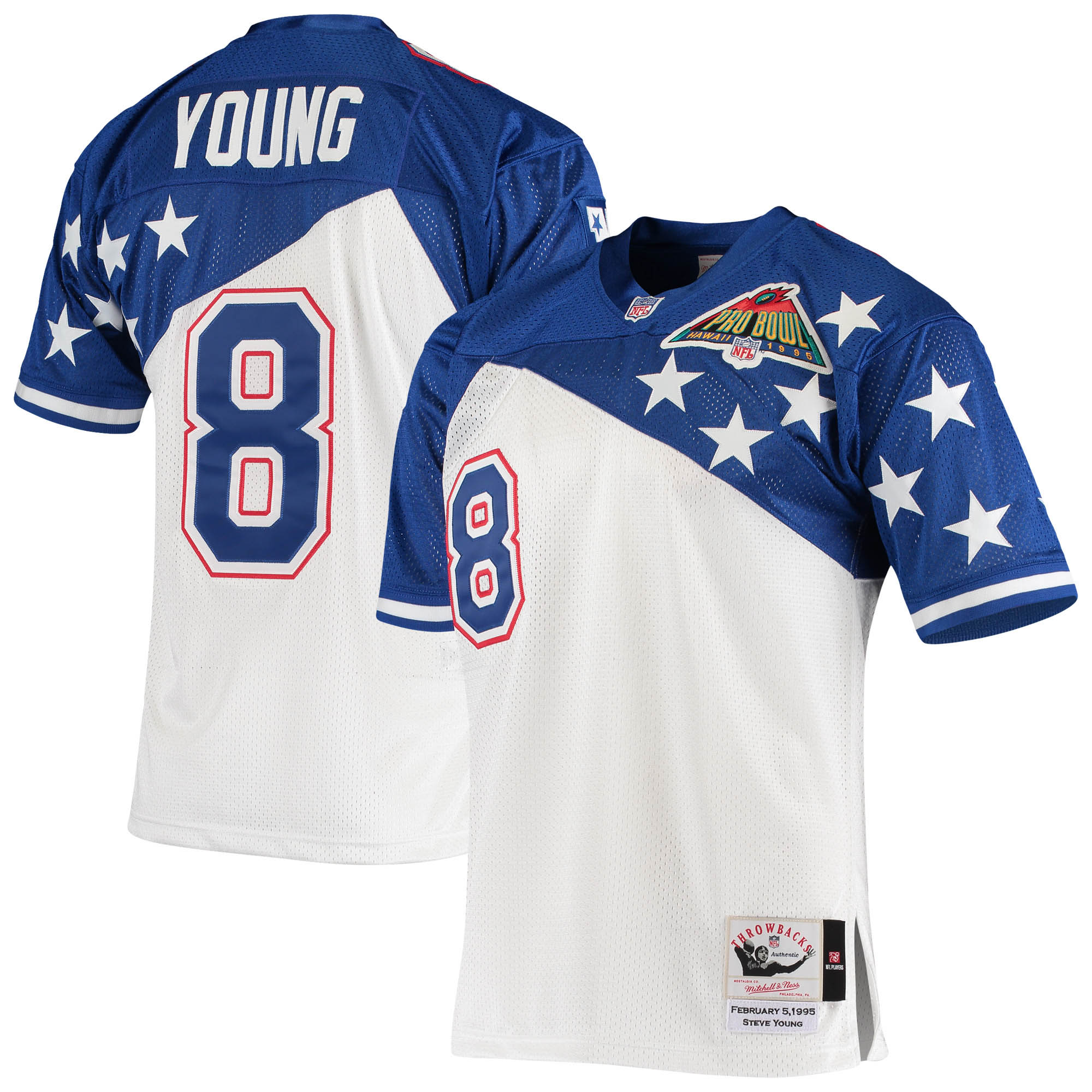 Steve Young NFC Mitchell & Ness 1994 Pro Bowl Authentic Jersey – White/Blue