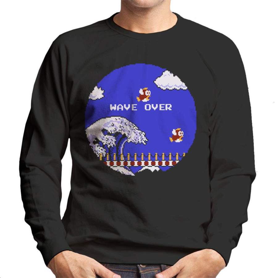 Wave Over Super Mario Kanagawa Men’s Sweatshirt