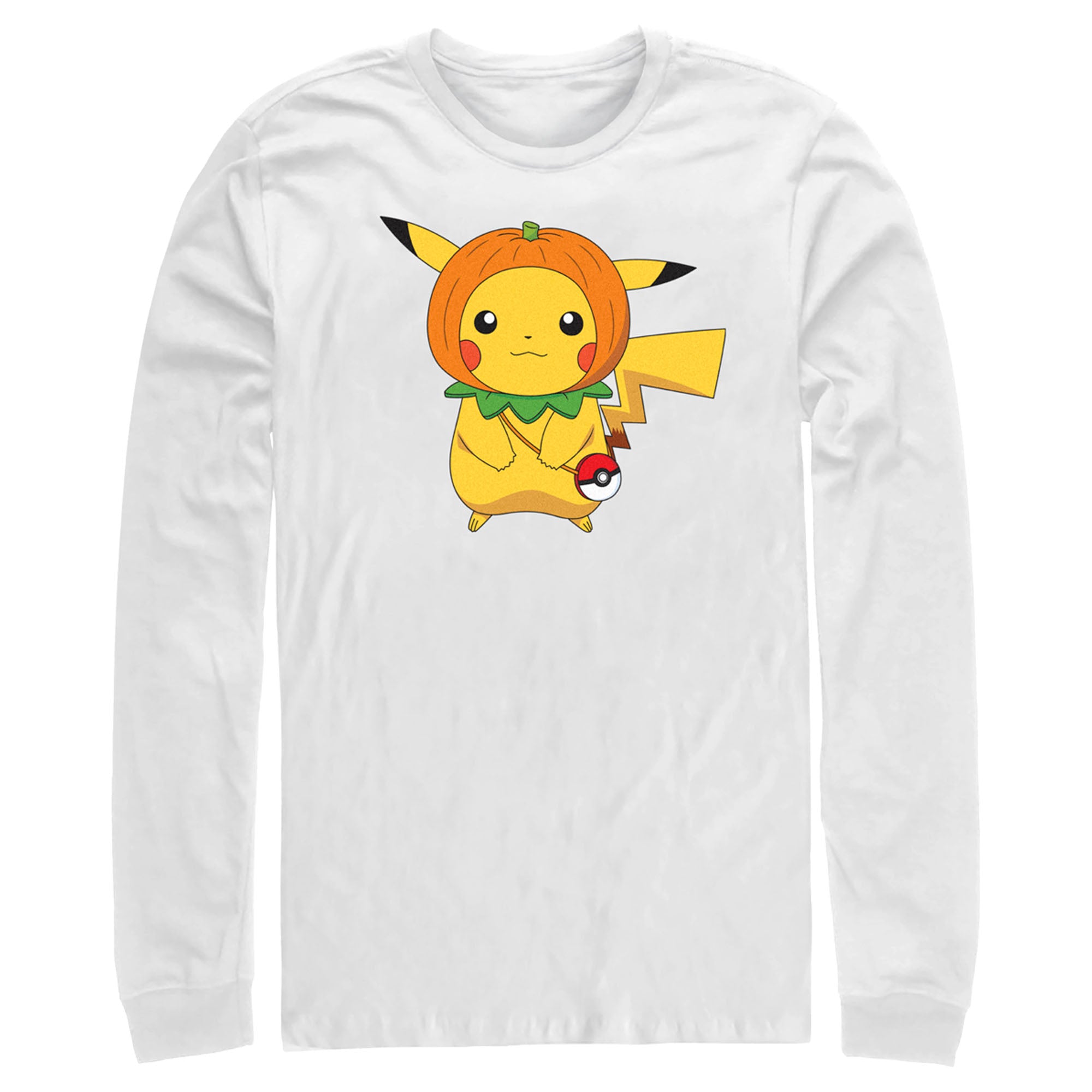 Men’S Pokemon Halloween Pumpkin Pikachu Long Sleeve Shirt