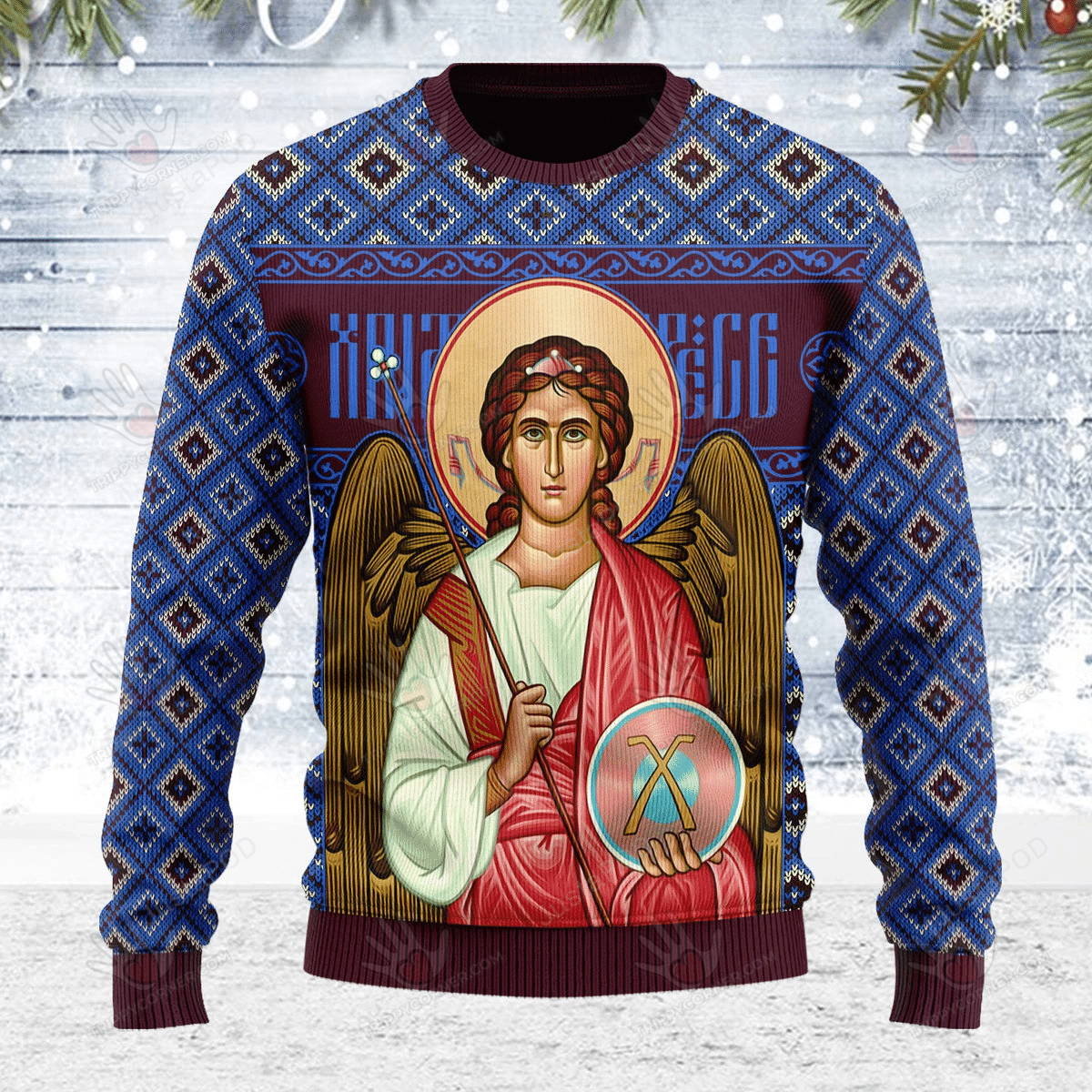 St. Archangel Michael Ugly Christmas Sweater, All Over Print Sweatshirt,… Ugly Sweater Christmas Gift