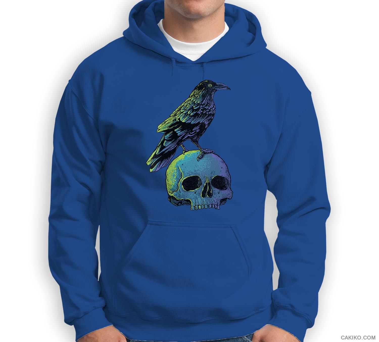 Womens Vintage Crow Skull Spooky Raven Gothic Halloween Apparel Sweatshirt & Hoodie