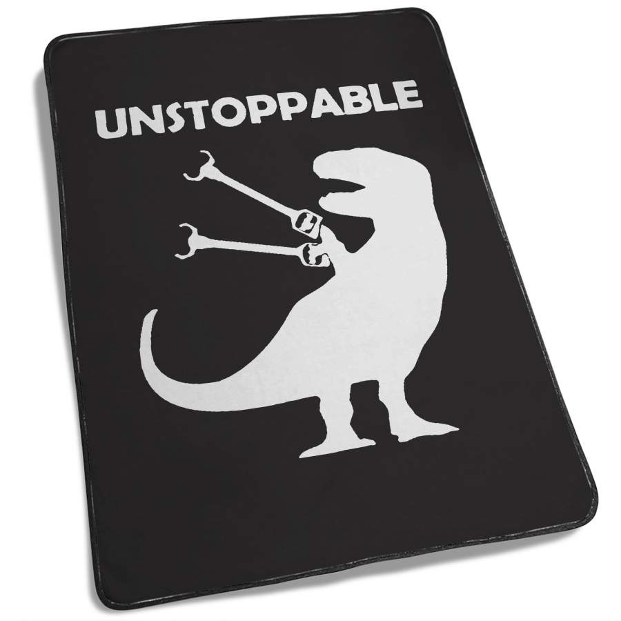 Unstoppable Funny Dinosaur Fleece Blanket