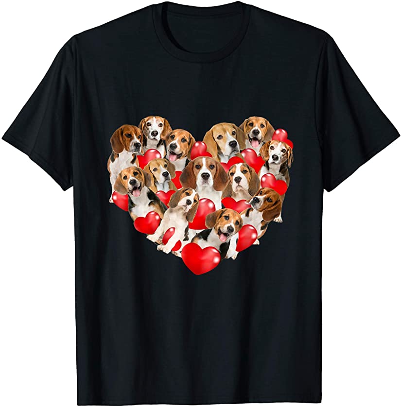 Cute Valentine’s Day Beagle Dog Heart Puppy T-Shirt