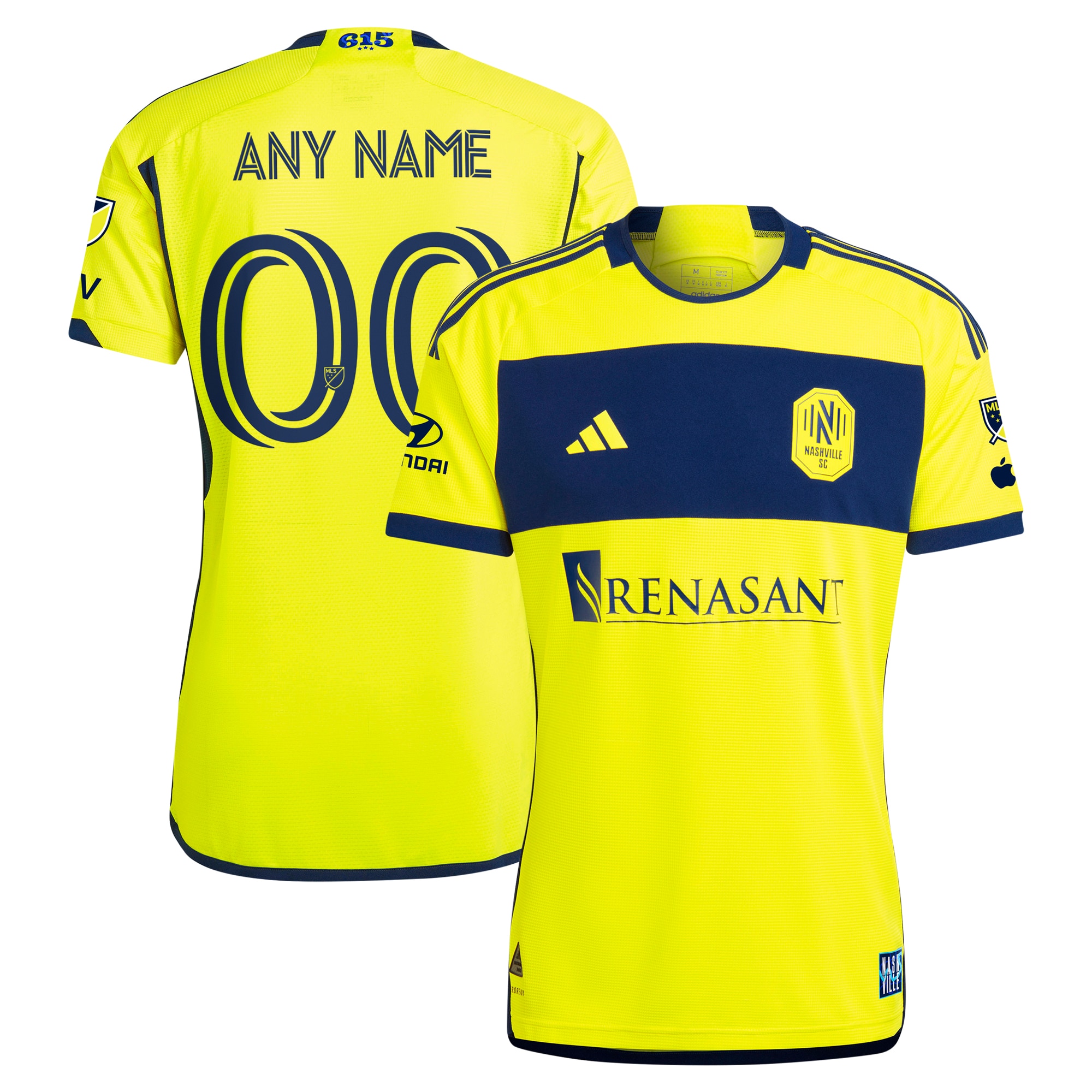 Nashville SC 2024 The 615 Kit Authentic Custom Jersey – Yellow