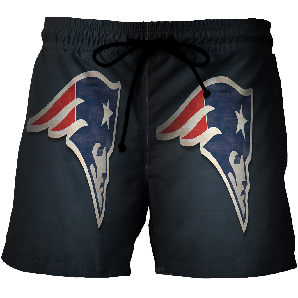 New England Patriots Blue Wood 3D All Over Print Summer Beach Hawaiian Short