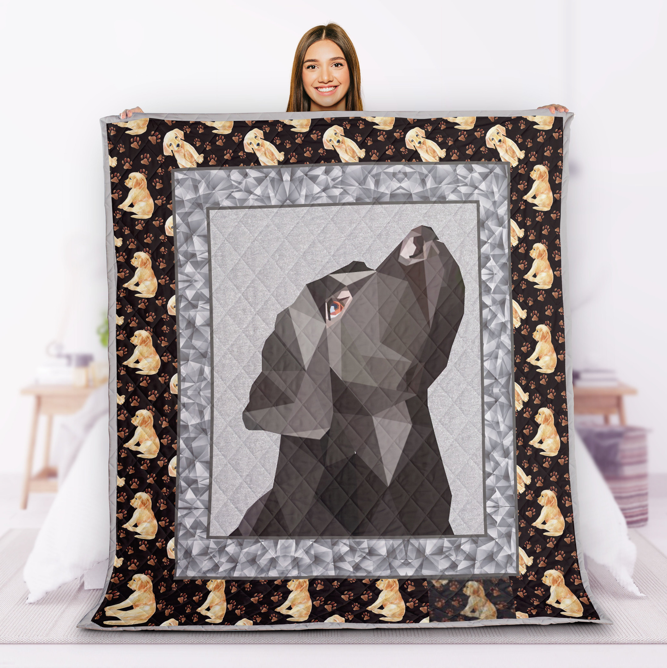 Labrador Dog Blanket Gift For Men Women – Puppy Animal Quilting Presents For Christmas Birthday