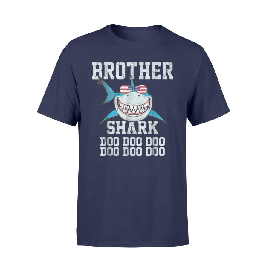 Brother Shark Doo Doo American Flag Fathers Day Gift T-Shirt