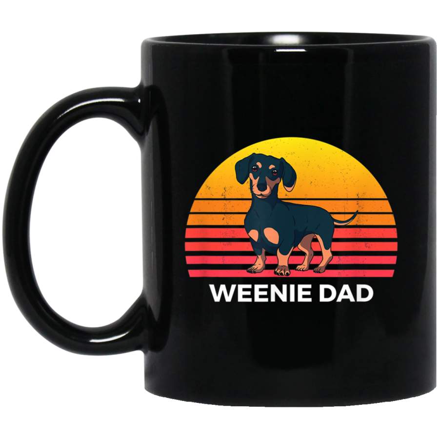 Vintage Weenie Dad Funny Dachshund Weiner Dog Dad Sunset Mug