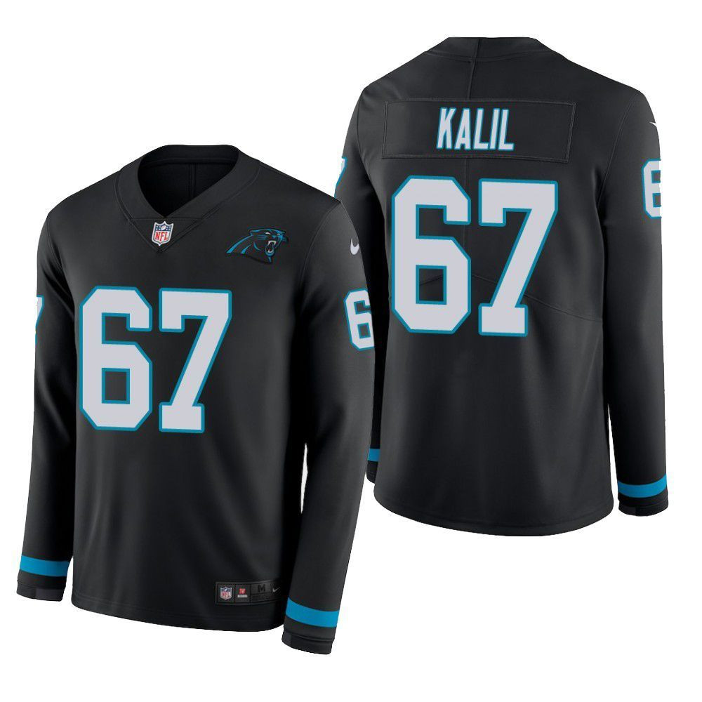 Carolina Panthers Ryan Kalil Therma Long Sleeve Mens Jersey Black