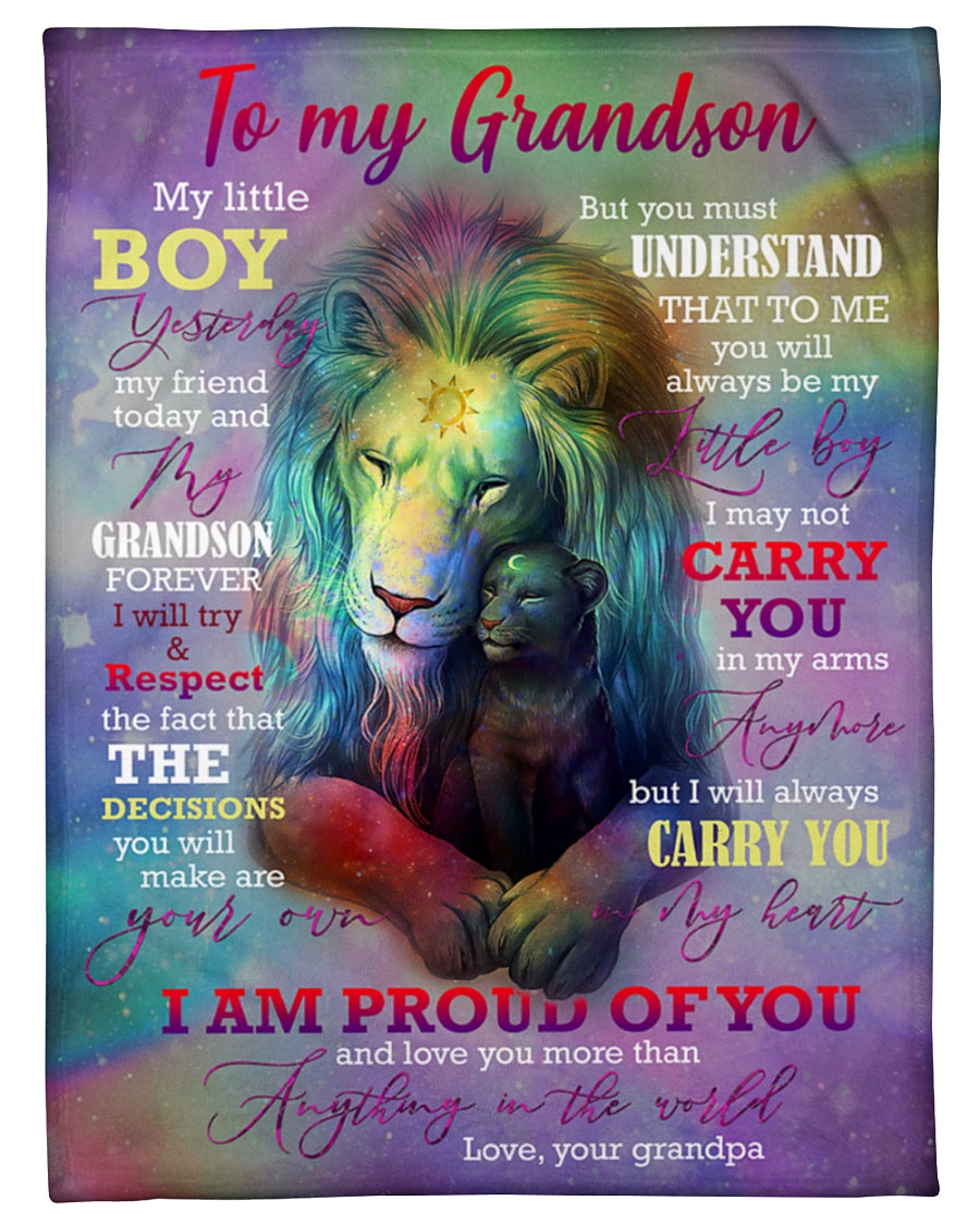 To My Grandson – I May Not Carry You In My Fleece Blanket Gift For Grandson From Grandpa Birthday Gift Home Decor Bedding Couch Sofa Soft