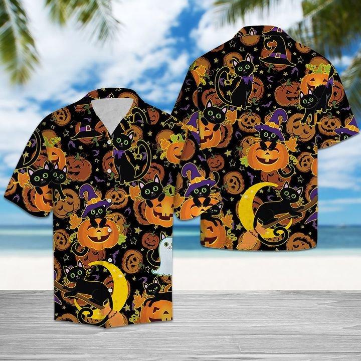 Halloween Black Cat Hawaii Shirt For Men Women Ha72438