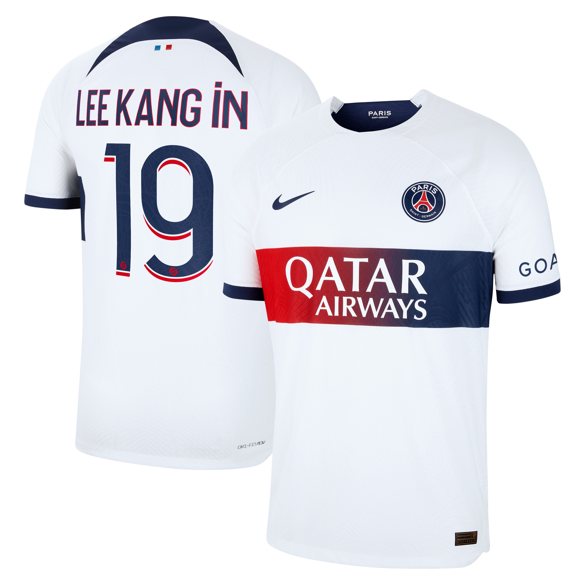 Lee Kang In Paris Saint-Germain 2023/24 Away Match Authentic Player Jersey – White