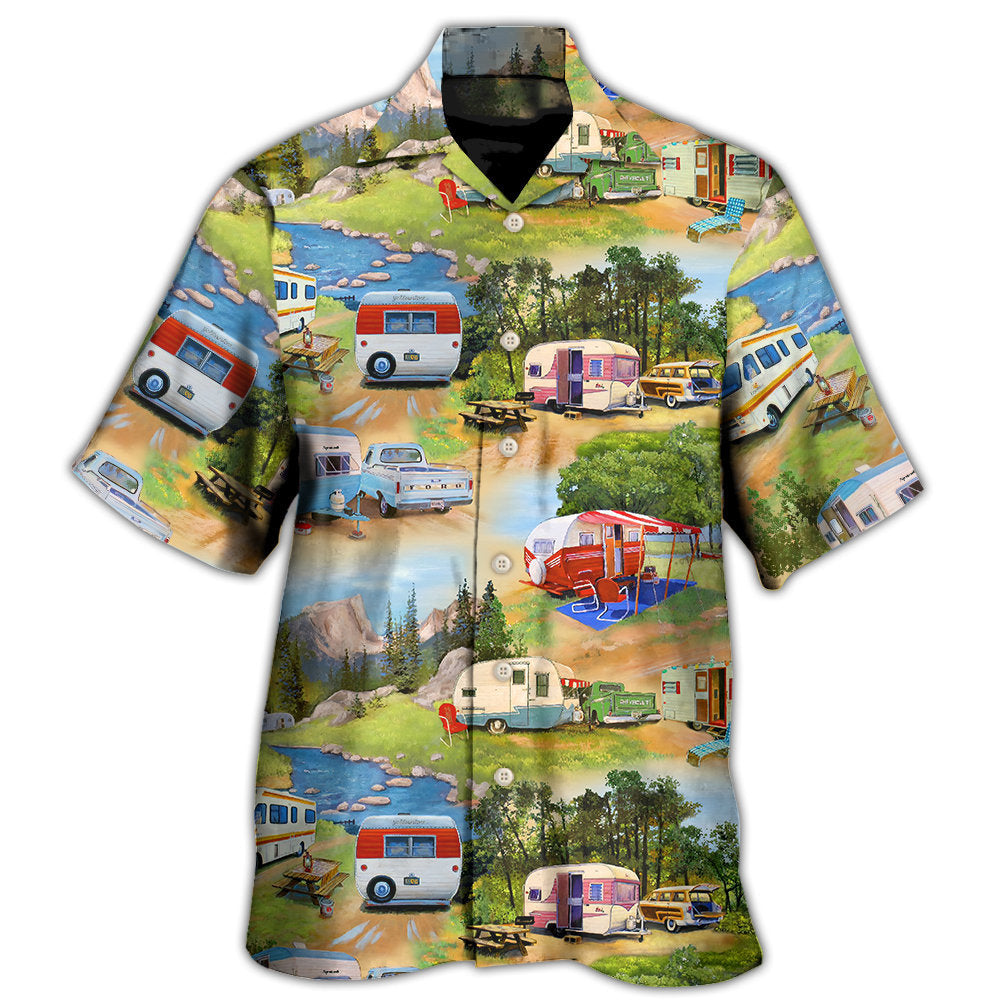 Camping Vintage Caravans Happy Life Hawaii Shirt Ha5731