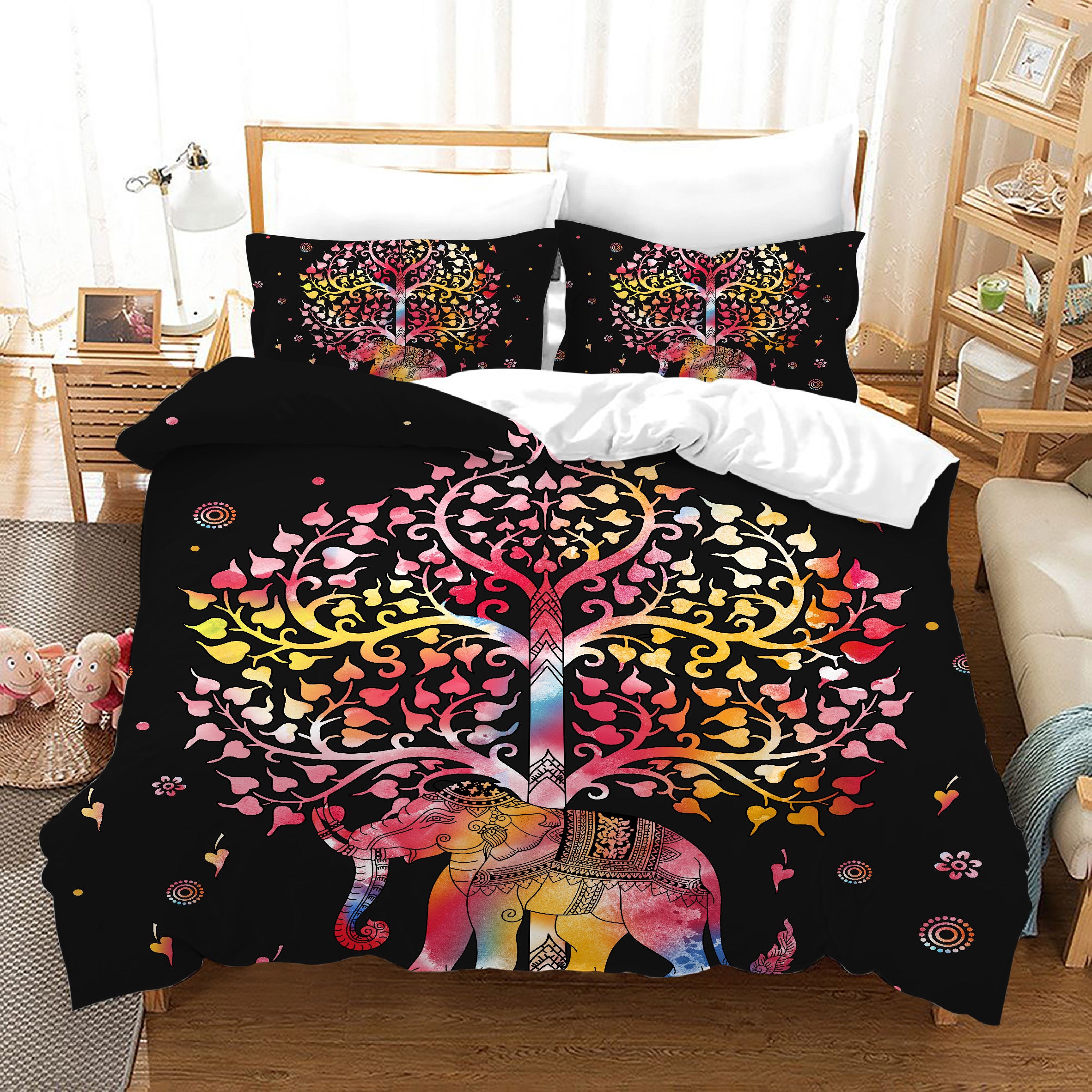 3D Bohemia Abstract Elephant Pattern Quilt Cover Set Bedding Set Duvet Cover Pillowcases Wj 4586