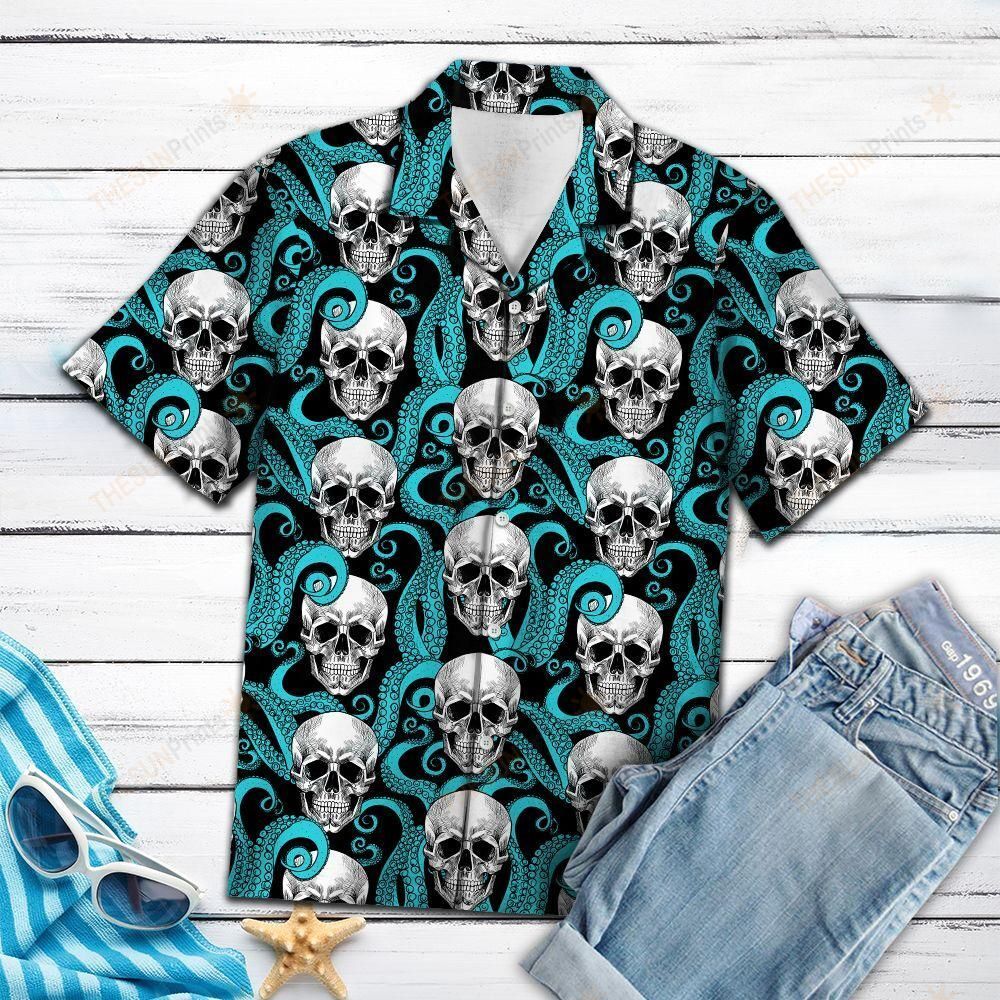 Skull Octopus Hawaiian Shirt Ha105895