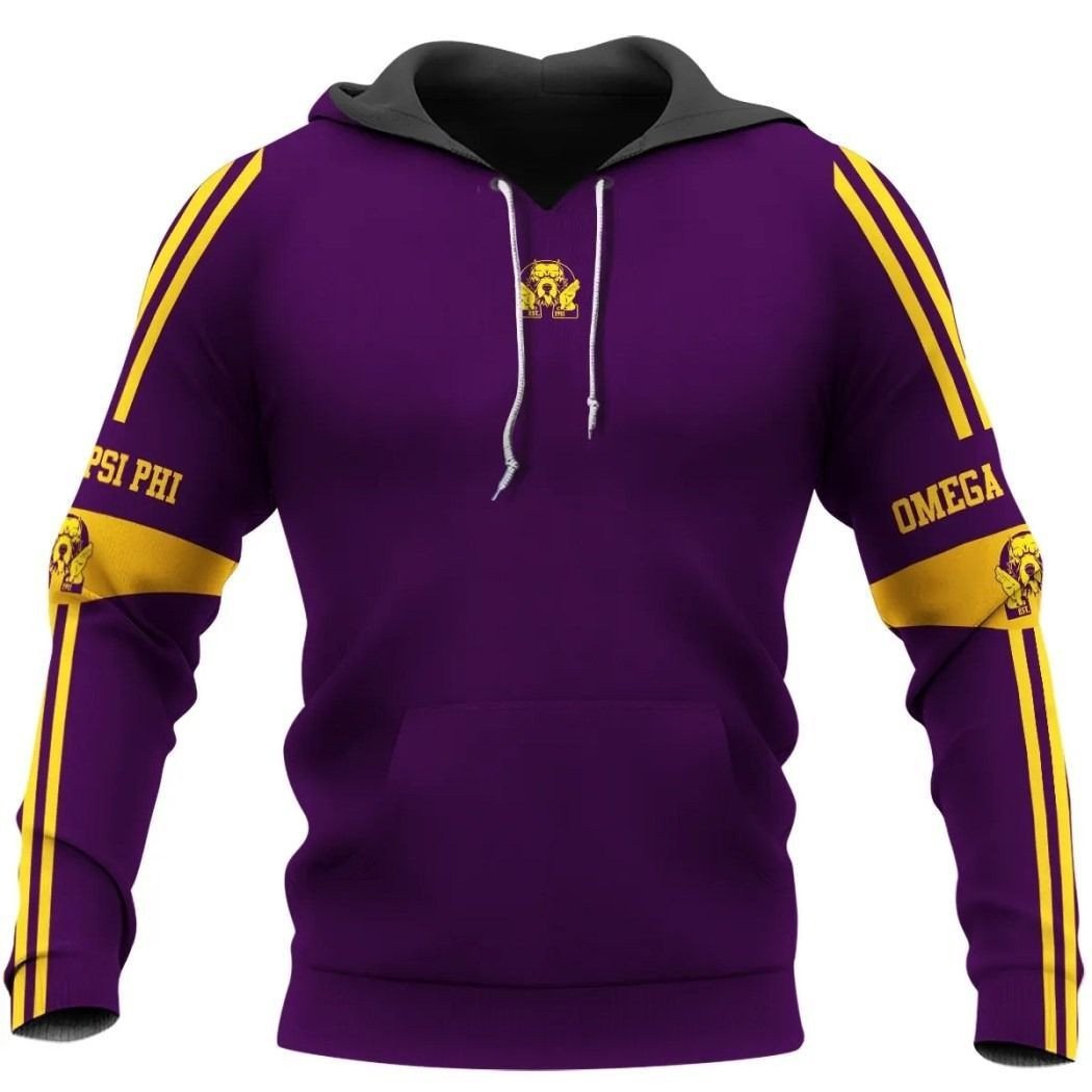 Fraternity Hoodie – Omega Psi Phi Bull Dog Hand Sign Style Hoodie