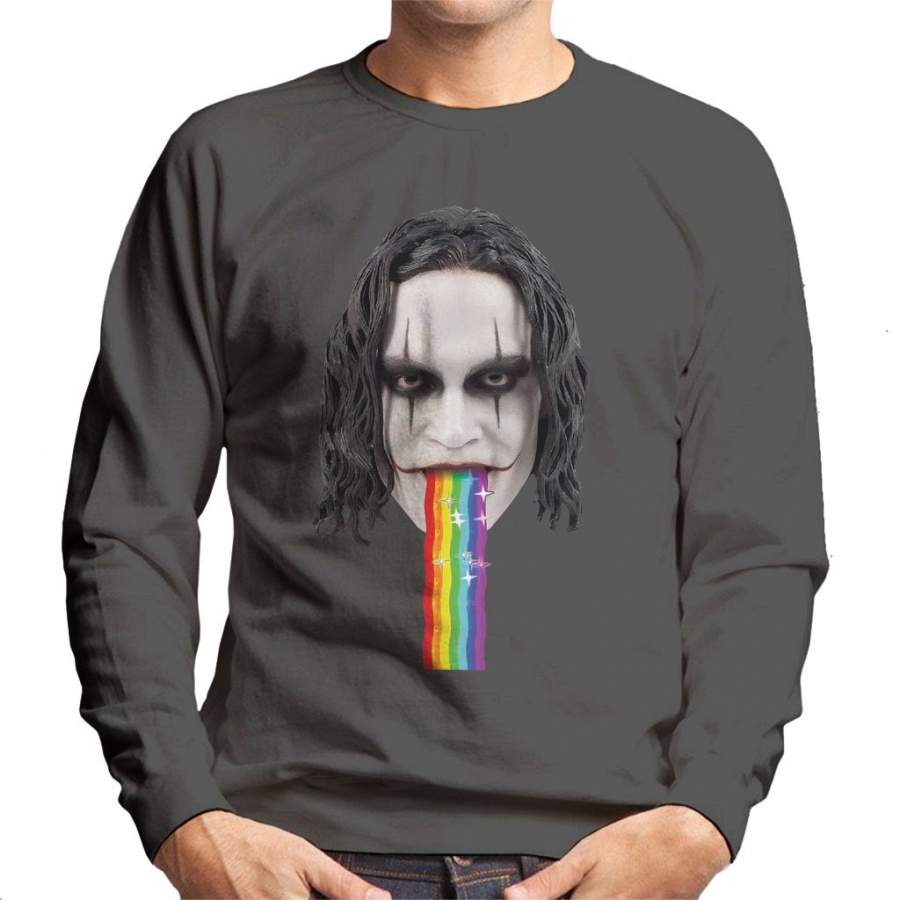 The Crow Brandon Lee Puking Rainbow Snapchat Filter Men’s Sweatshirt