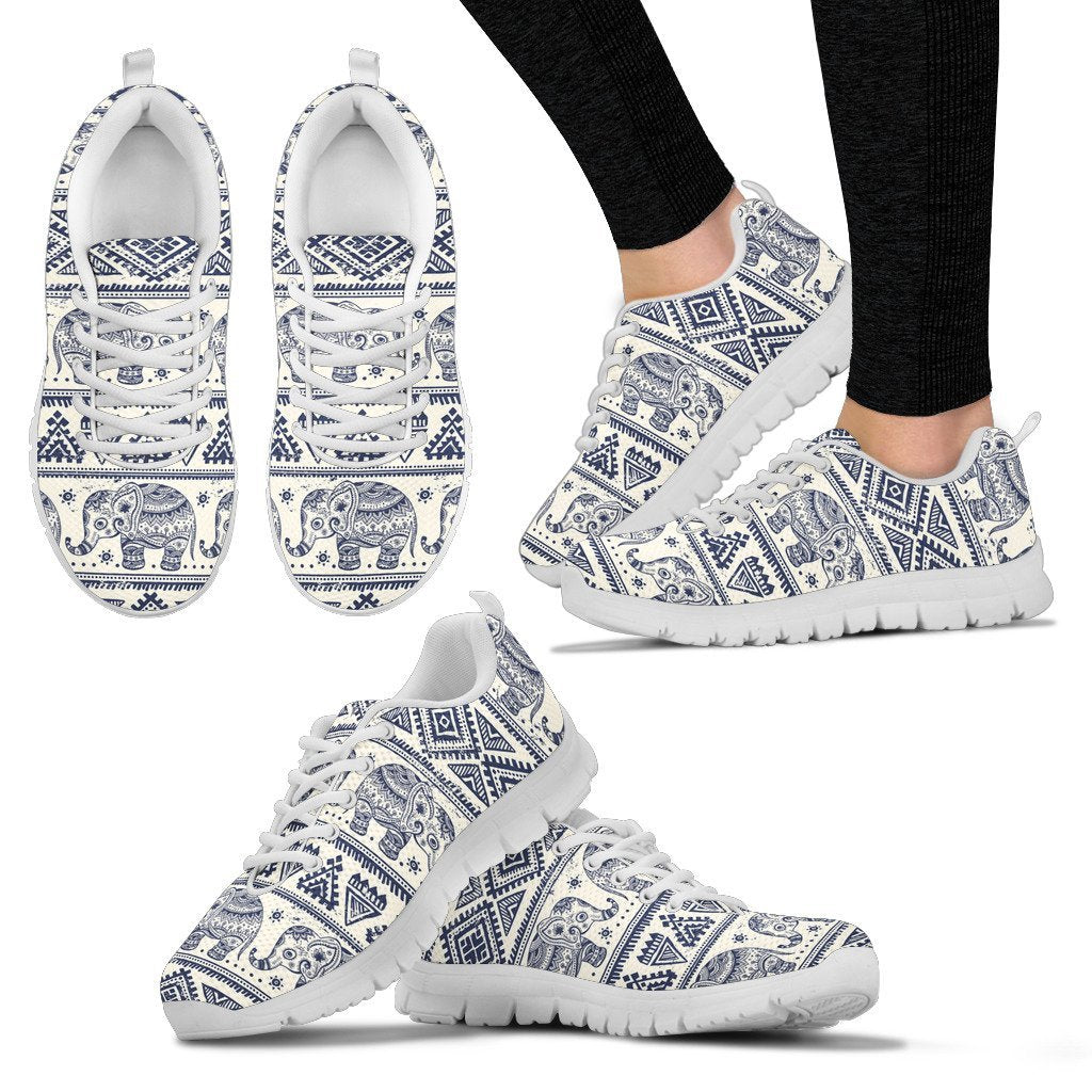 Baby Elephant Aztec Women Sneakers Shoes