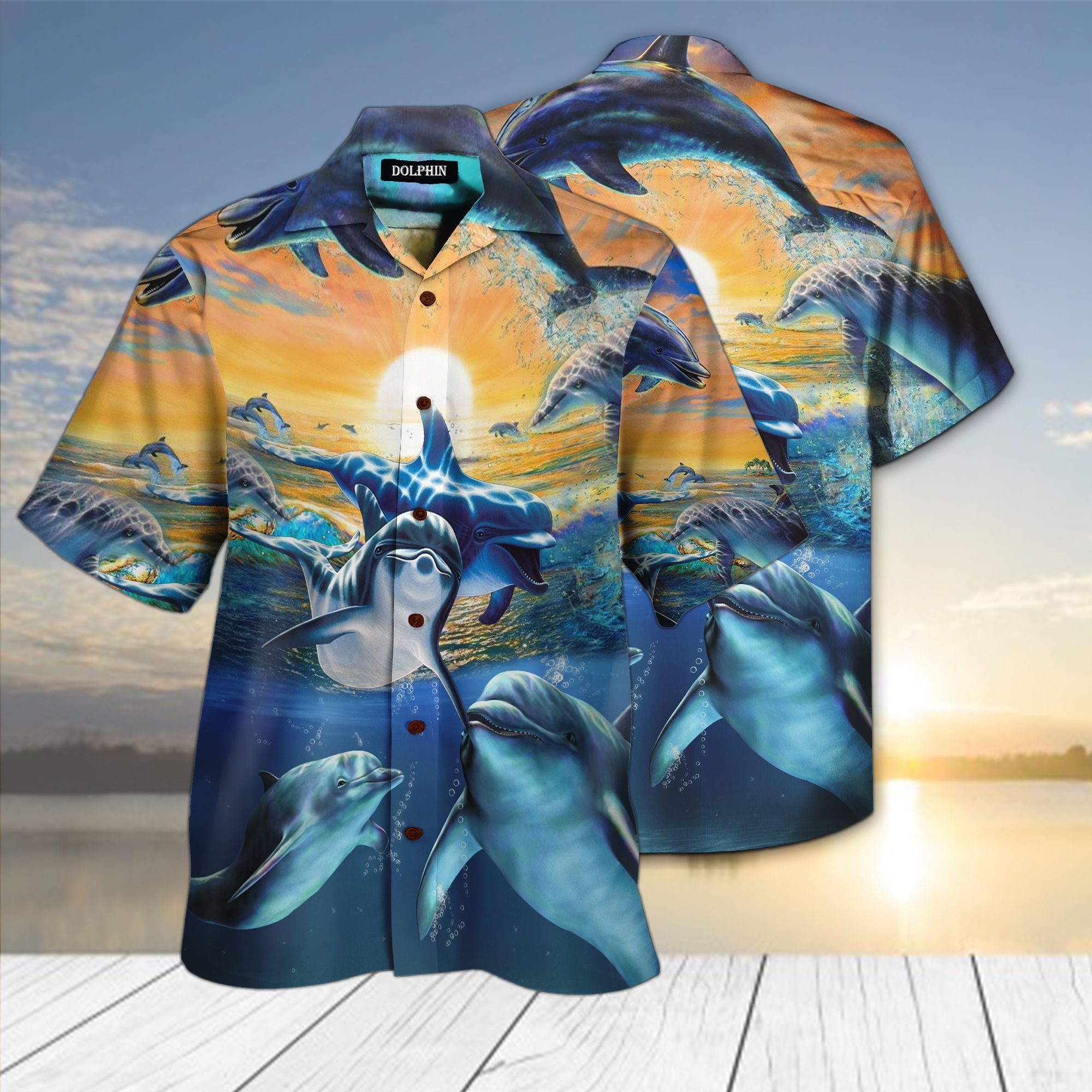 Dolphin Deep Sea 3D All Over Printed Hawaiian Shirt