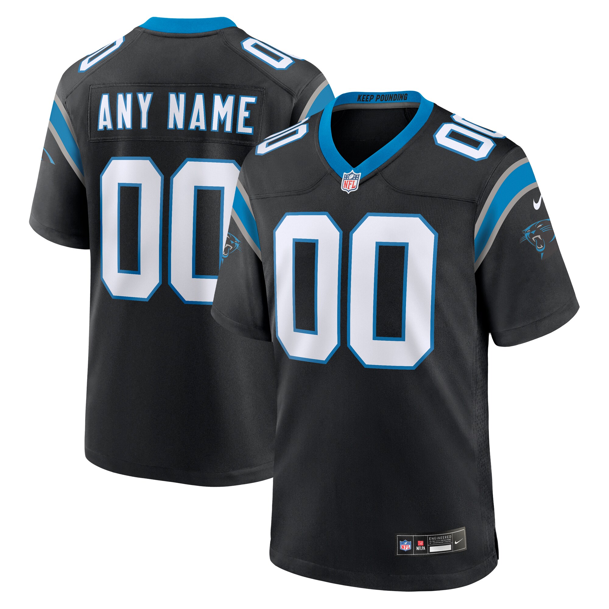 Carolina Panthers Custom Game Jersey – Black