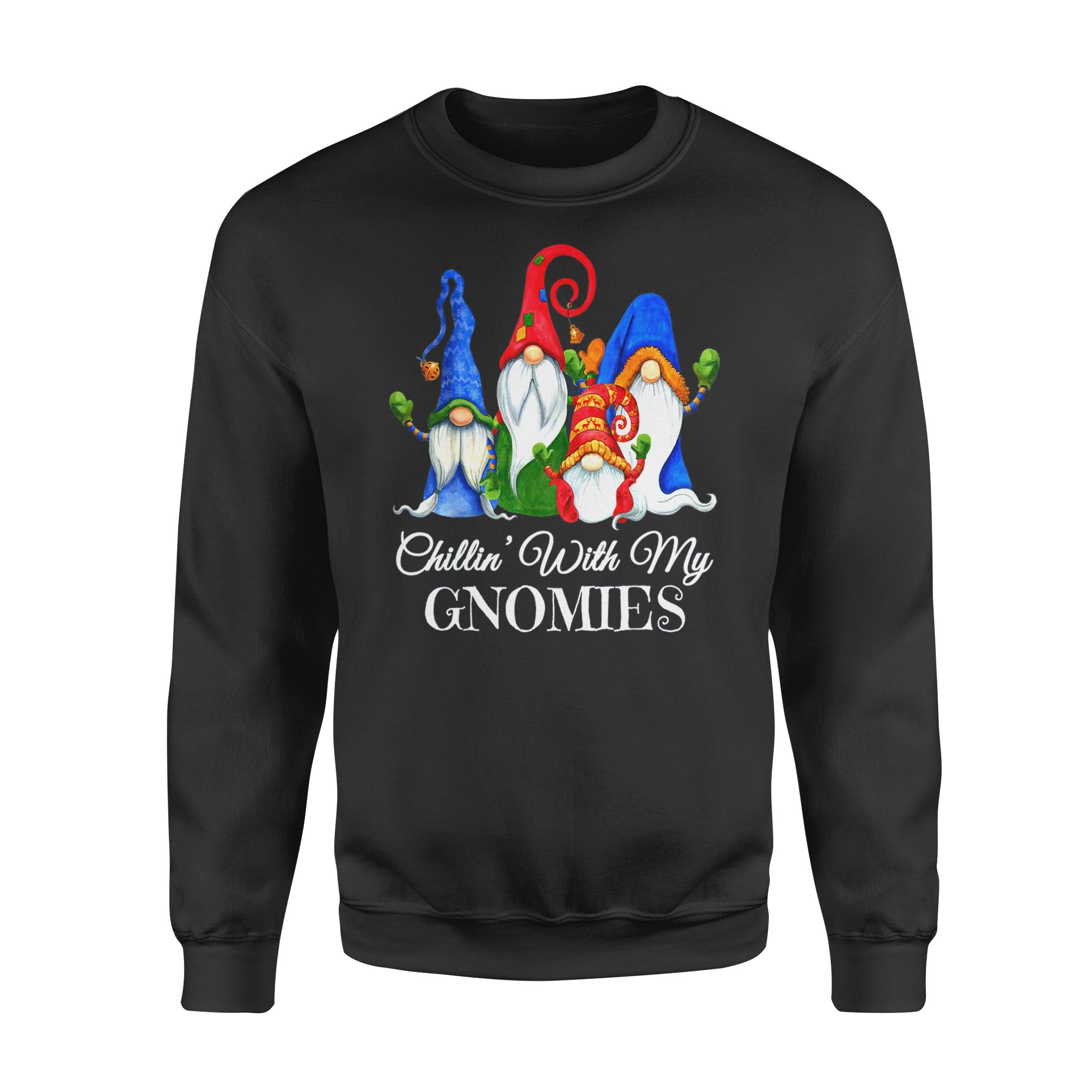 Chillin With My Gnomies Leopard Buffalo Plaid Christmas – Standard Crew Neck Sweatshirt