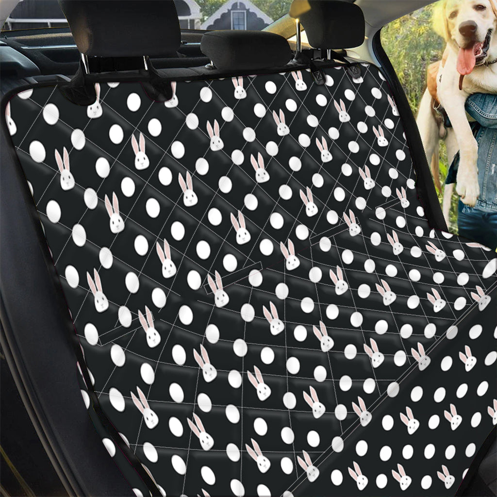 Polka Dot Rabbit Pattern Print Pet Car Back Seat Cover