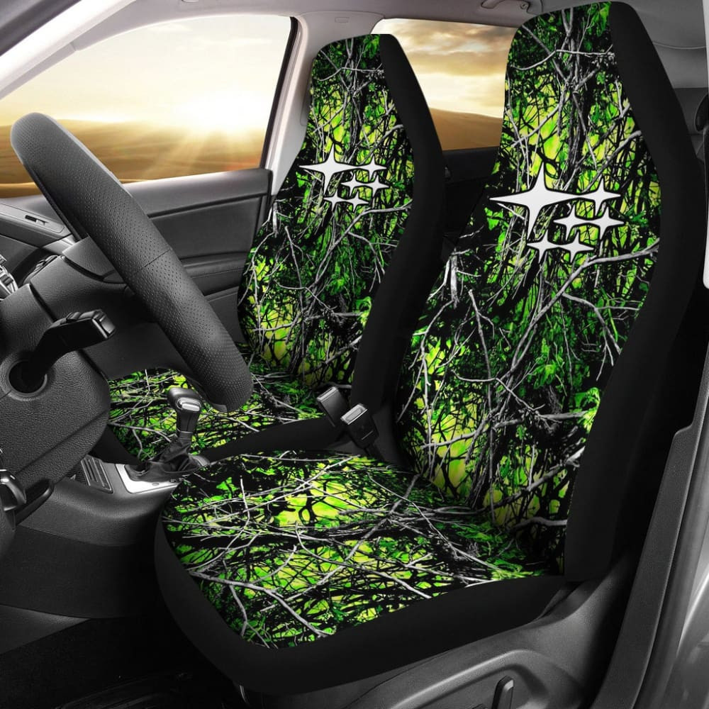 Subaru Car Seat Cover (Set Of 2) Ver 5 (Green)