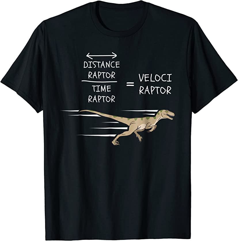 Velociraptor Equation T-Shirt Funny Physics Dinosaur Tee