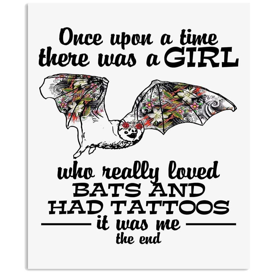 A Girl Who Really Loved Bats And Tattoos Custom Design For Animal Lovers Vertical Poster