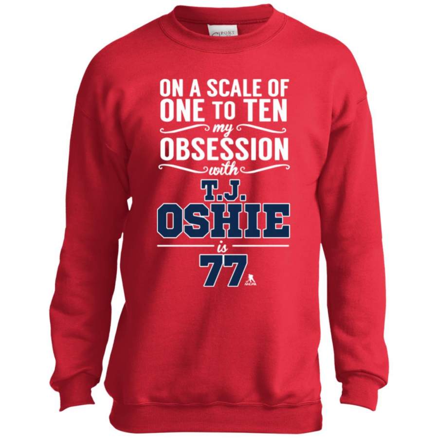TJ Oshie Obsession Level Youth Kids Sweatshirt