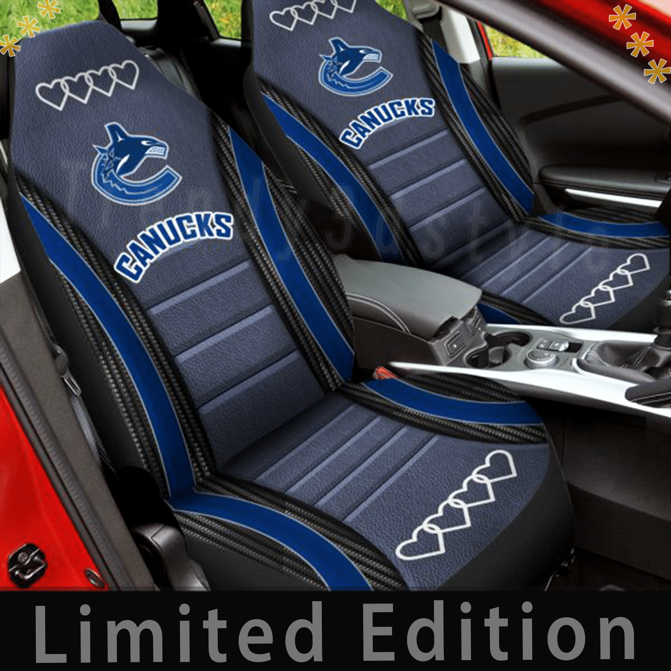 V-Canucks Car Seat Covers (Set Of 2) -V2 Cp0630