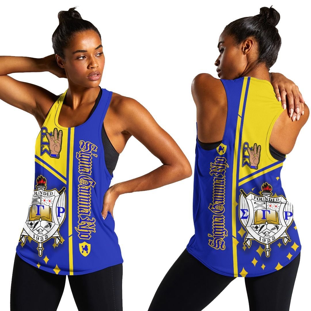 Wonderprint Tank Top Sigma Gamma Rho Hand Sign Racerback Tank