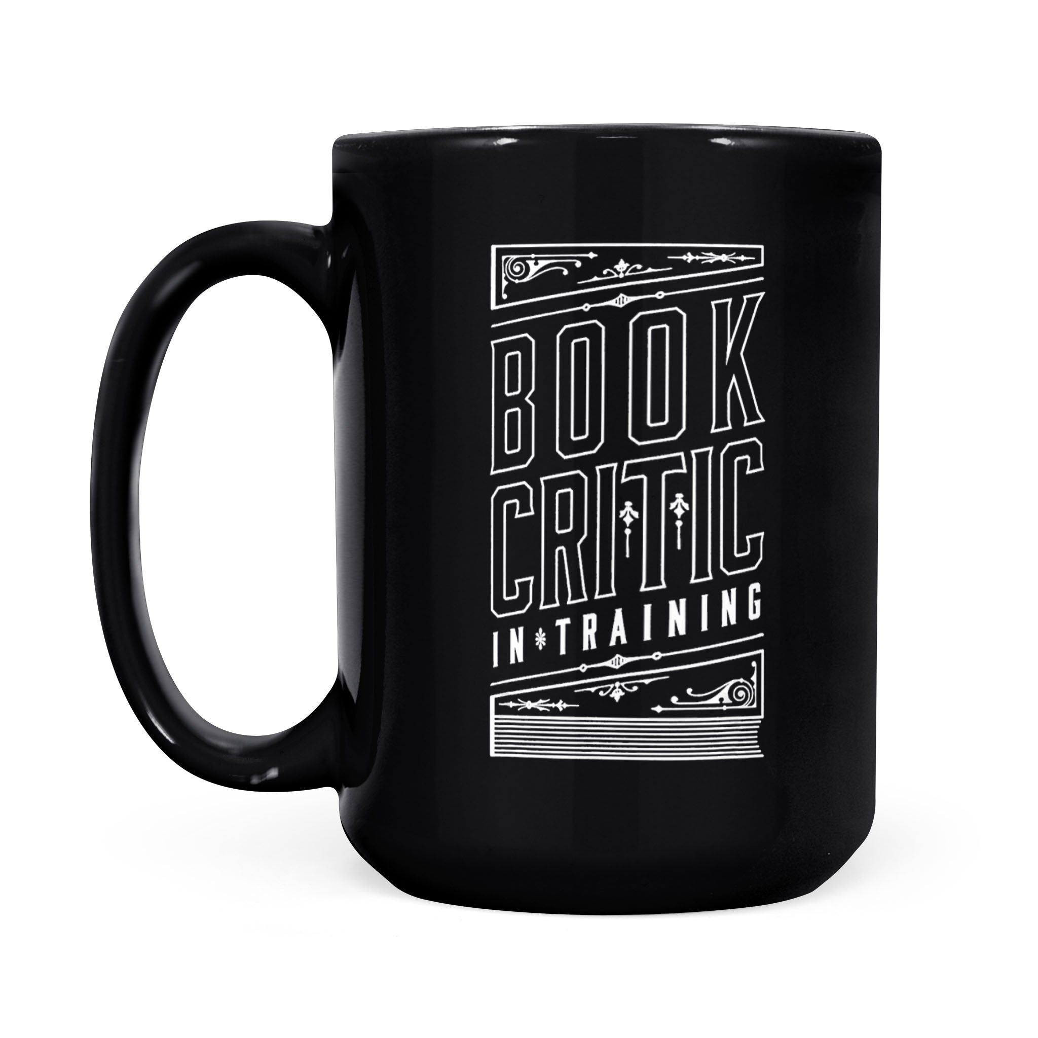 Book Critic In Training Vintage Book Cover – Black Mug