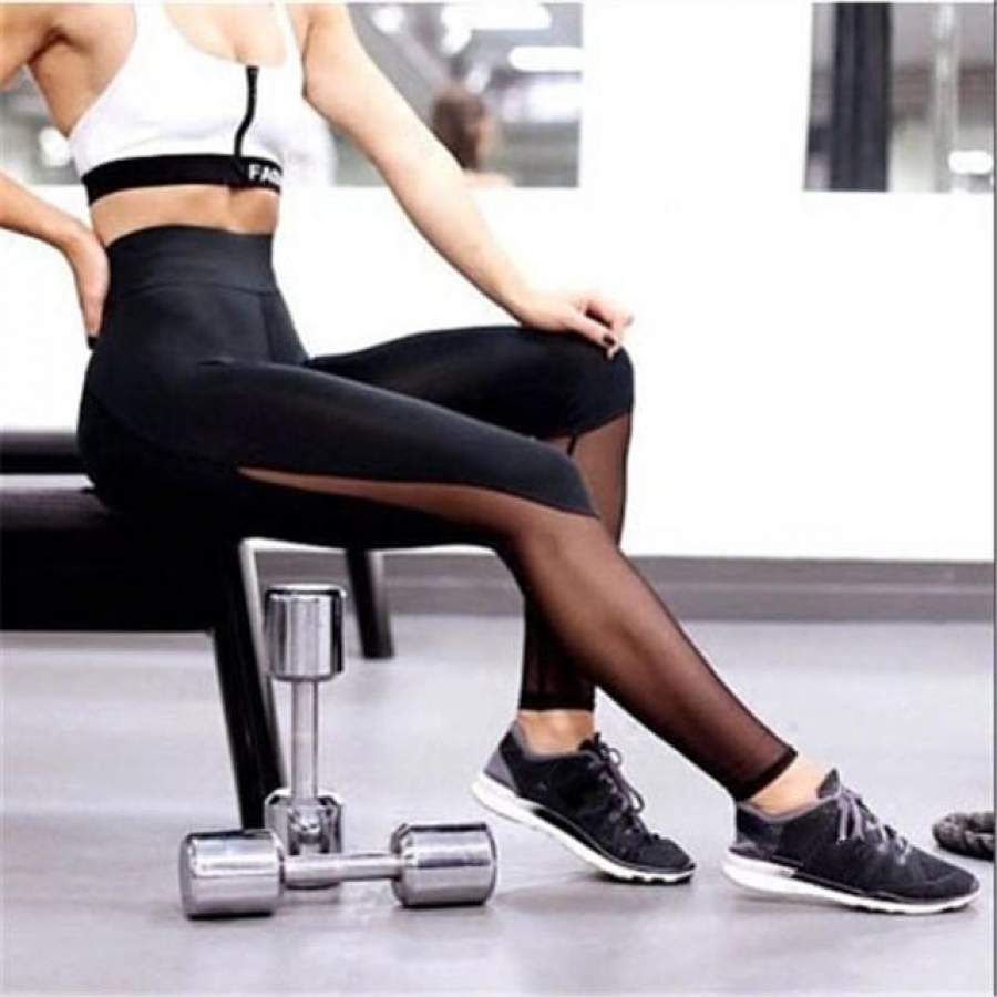Vertvie Women Yoga Leggings Skinny Mesh HIgh Waist Running Sports Pants Workout Gym Fitness Pant Tights Women Ropa Deportiva