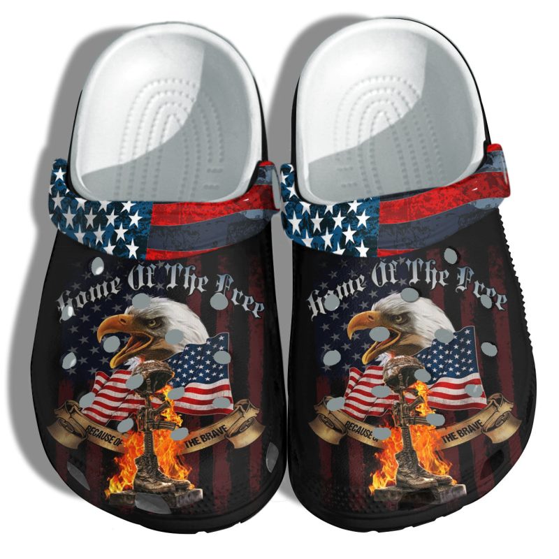 Eagle Hawk Brave America Flag Shoes Gift Women – Usa Veterans Home Of The Free 4Th Of July Shoes Birthday Gift