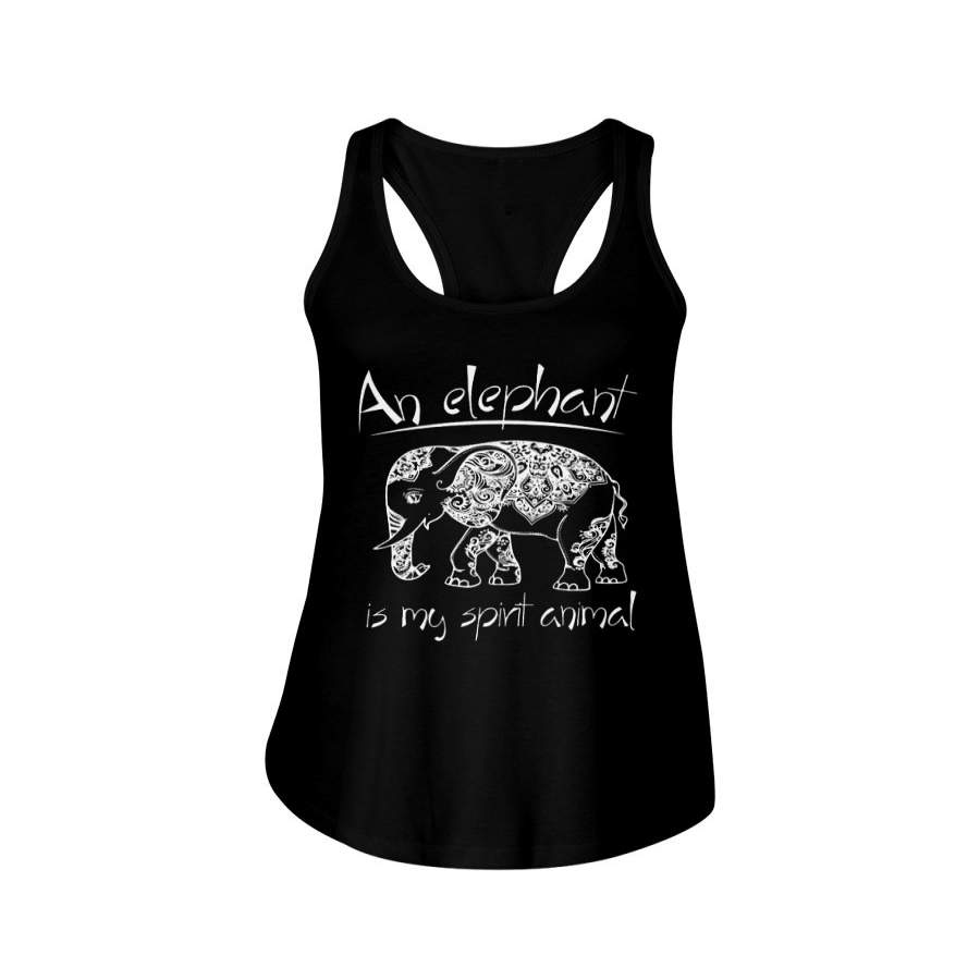 An Elephant Is My Spint Animal Custom Design Ladies Flowy Tank