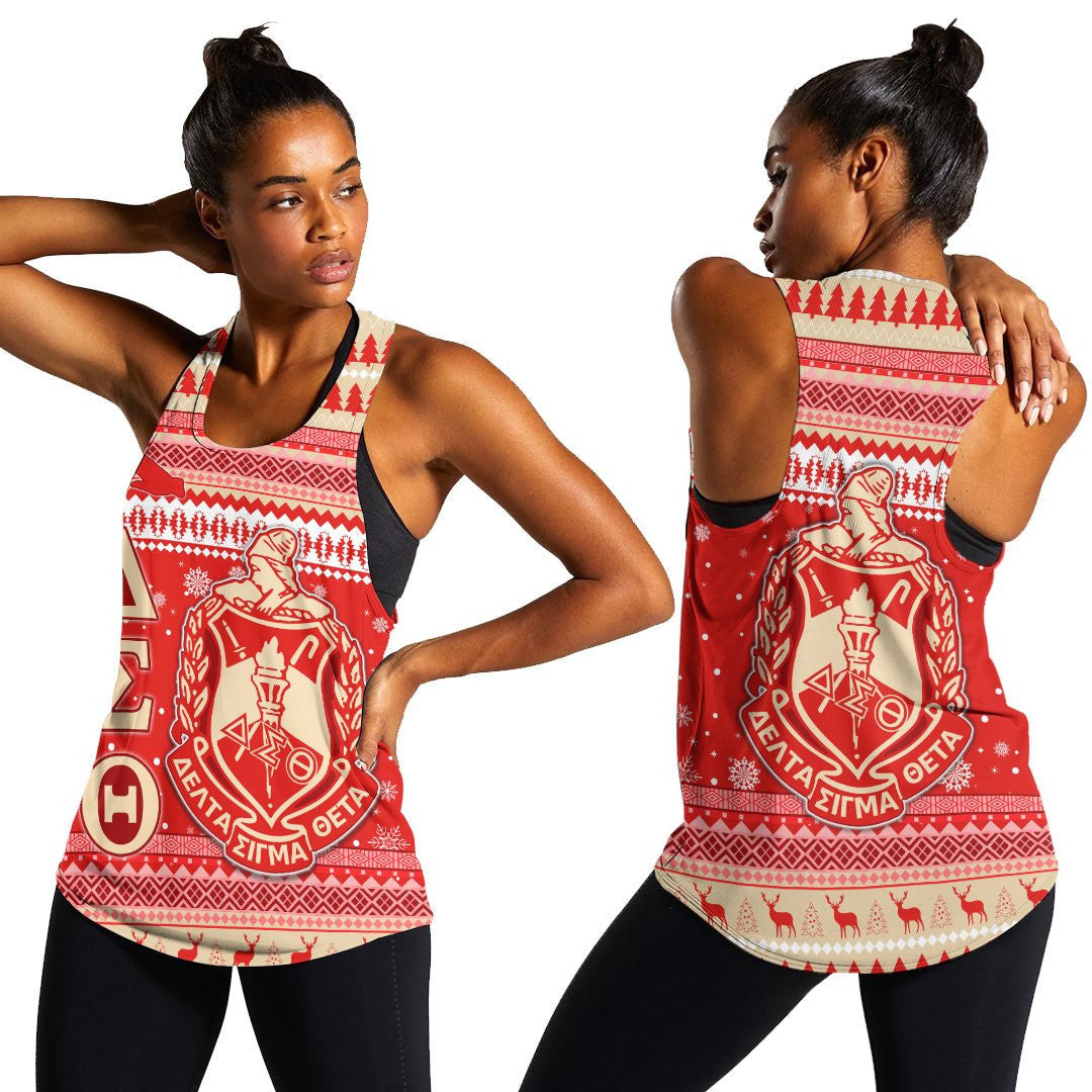 Sorority Tank Top – Delta Sigma Theta African Pattern Christmas Racerback Tank