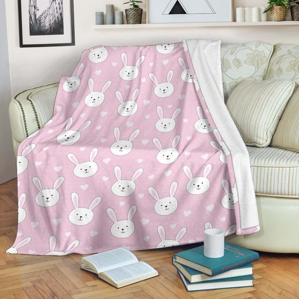 Pink Bunny Cla16110190F Sherpa Fleece Blanket