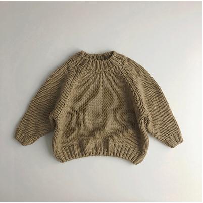 Crew Neck Sweater 2022 New Winter Unisex Kids Knitted Pullovers Sweaters Korean Style Solid Color Tops Children Thicken Sweater alx