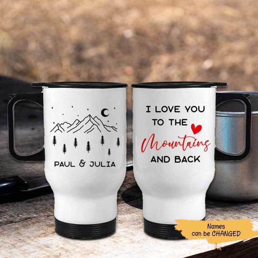 Love You To Mountains And Back Personalized Travel Mug