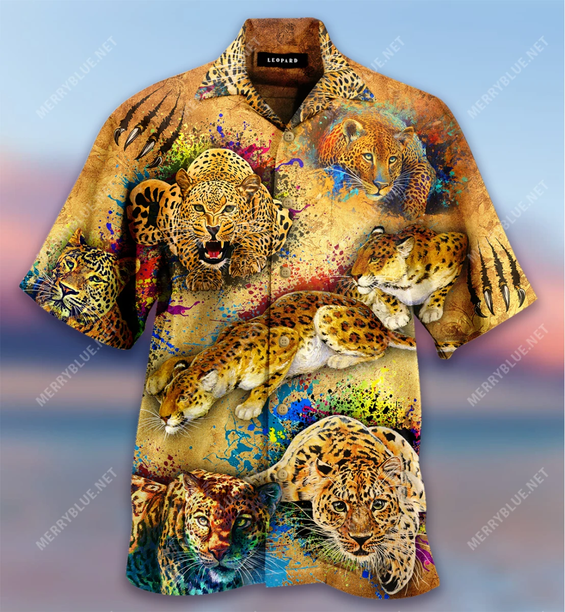 Amazing Leopard Jaguar Vintage Print Hawaii Aloha Shirt Ha23228