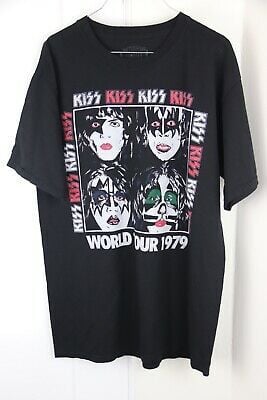 Vintage Kiss World Tour 1979 Black T-shirt 7870