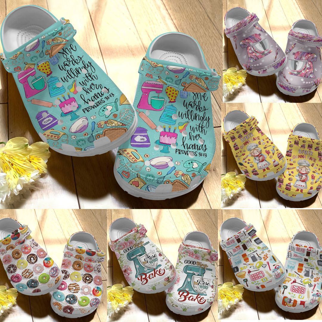 Baking Personalize Clog, Custom Name, Text, Fashion Style For Women, Men, Kid, Print 3D Baking Collection V1