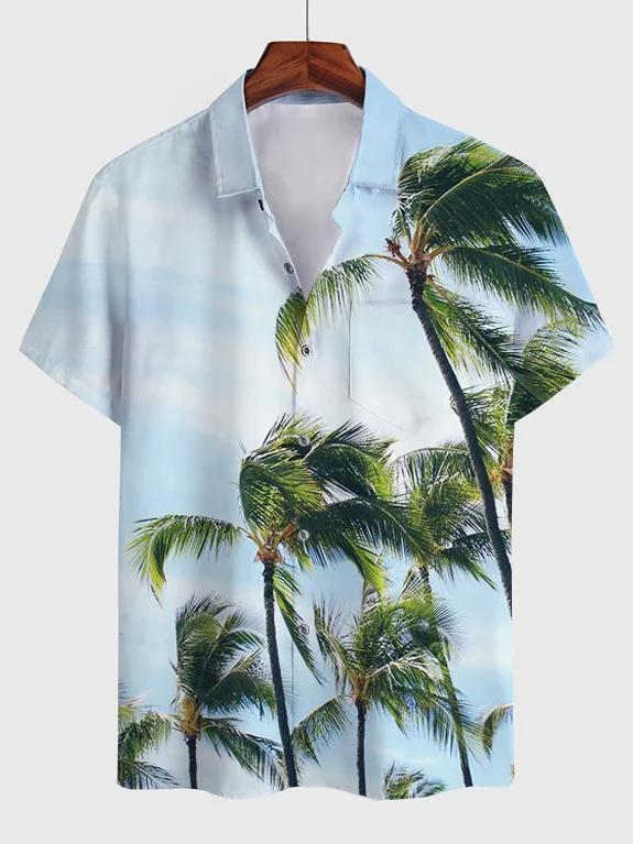 Hawaii Holiday Floral Print Polo Short Sleeve Loose Ha47400