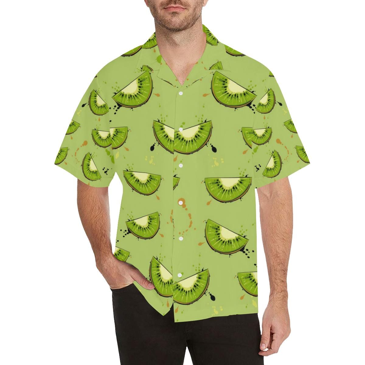 Kiwi Pattern Background Men’s All Over Print Hawaiian Shirt