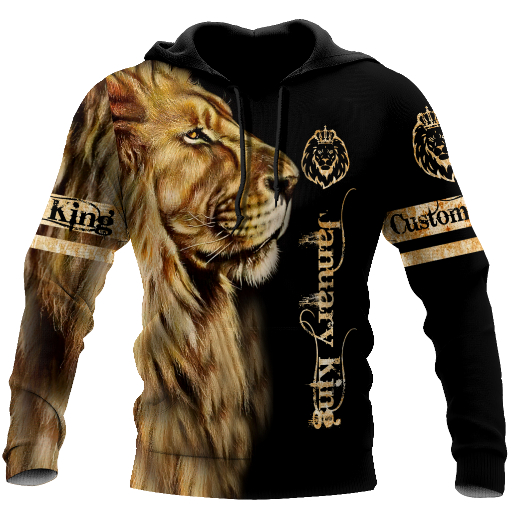 Custom Name January King Lion  3D All Over Printed  Unisex Shirt