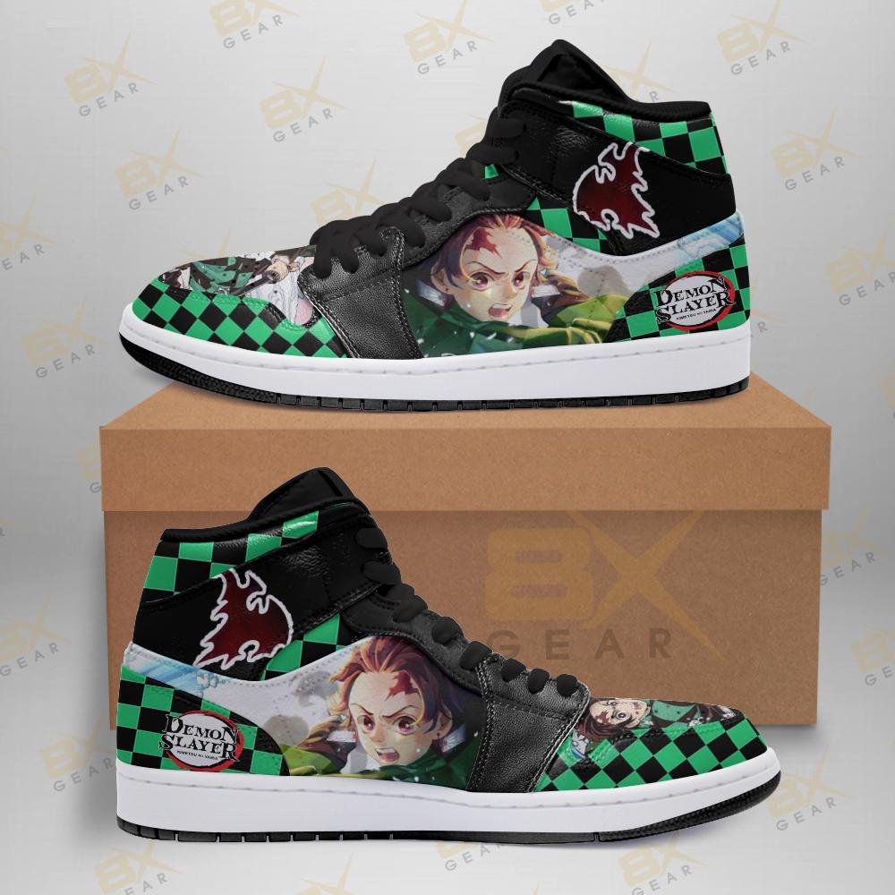 Tanjiro Shoes Demon Slayer Jordan Sneakers Anime Fan Gift S12070