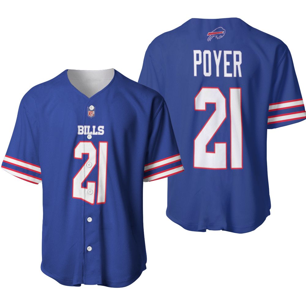 Buffalo Bills Jordan Poyer #21 NFL Legend Player American Football Game Royal 3D Designed Allover Gift For Bills Fans Baseball Jersey